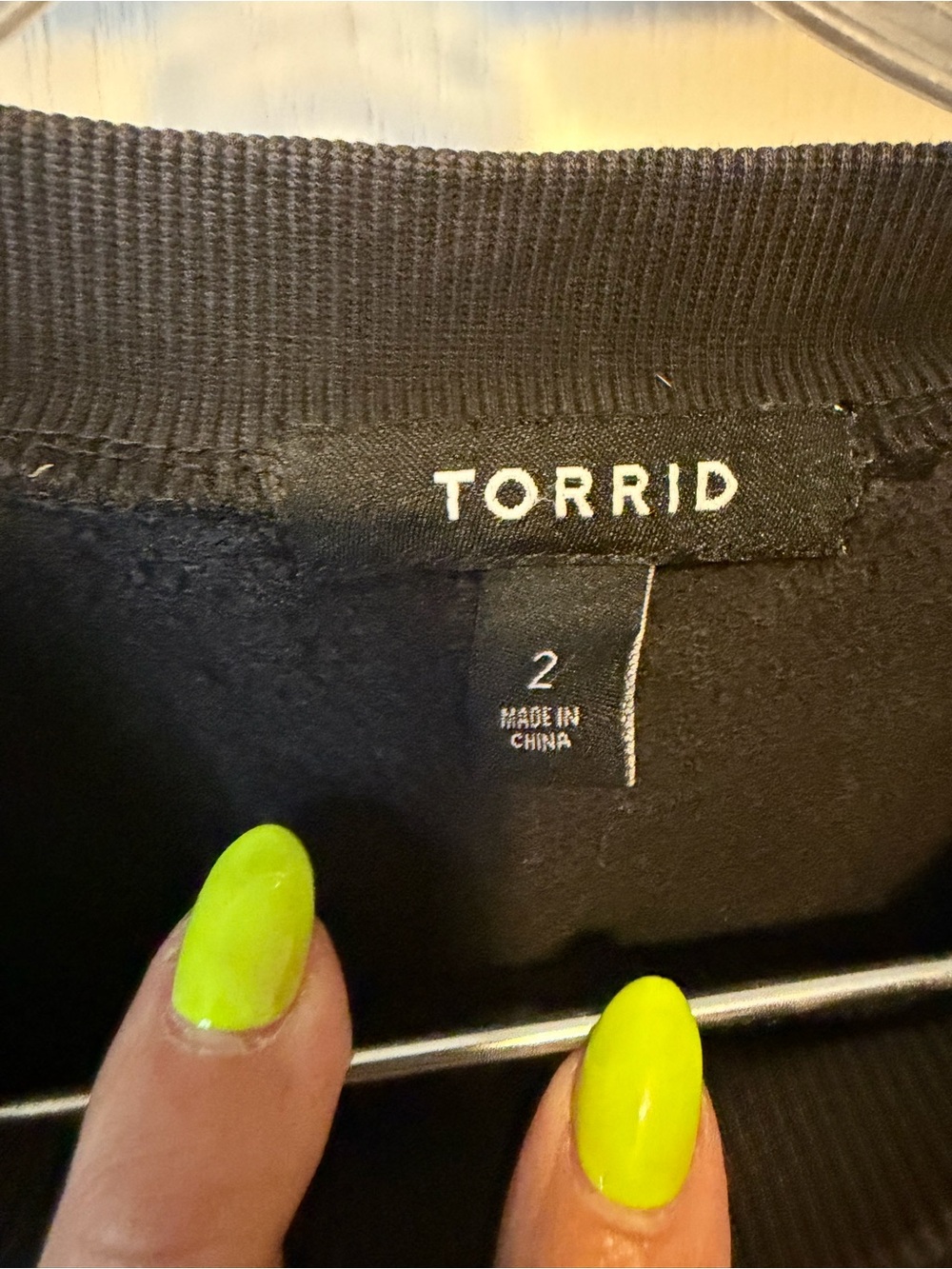 torrid Black Cropped Sweatshirt with Tonal Floral Embroidery - Picture 2 of 4